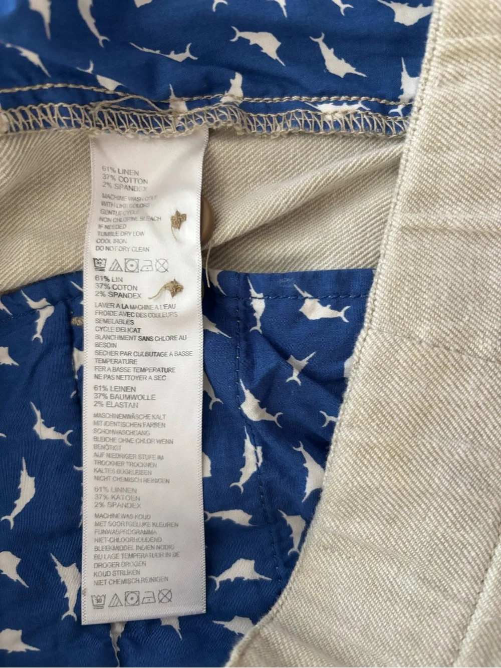 Tommy Bahama Men's Linen Blend Pants Beige Natural Relaxed Fit Stretch 61% Linen